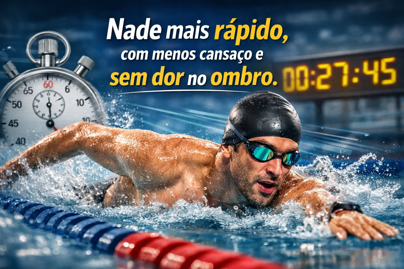 Nade mais rápido, com menos cansaço e sem dor no ombro.